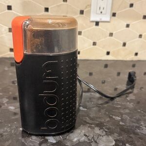 Bodum Black Coffee Grinder with Red Accent